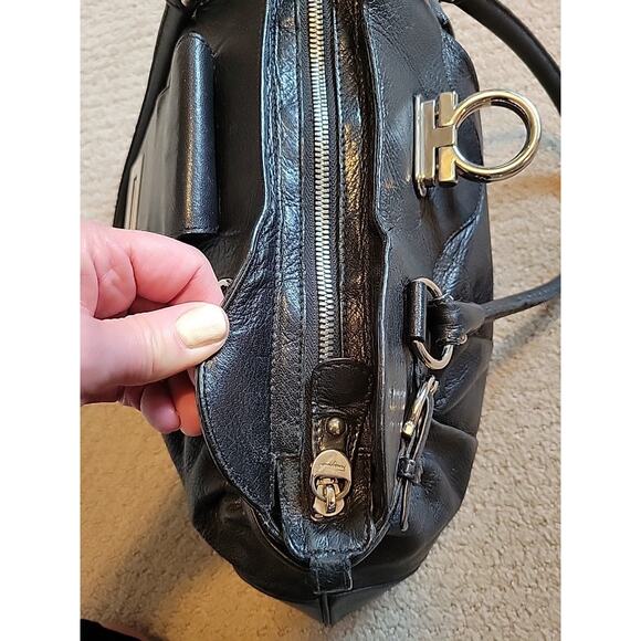 Salvatore Ferragamo Black Leather Bag Purse Authenticated - Picture 10 of 16